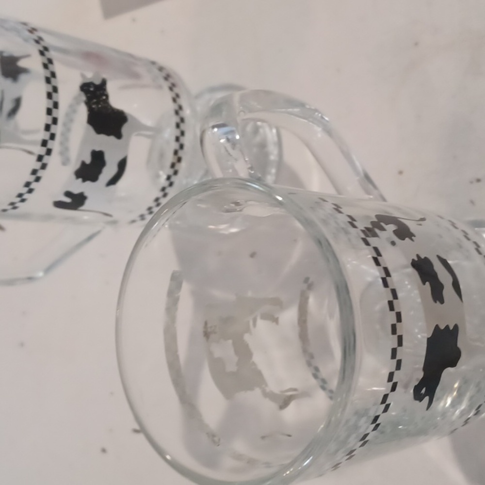 Vintage Cow Pedestal Glasses Set 4 - Picture 8 of 10